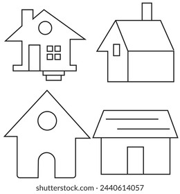 Houses icons set. isolated on white background