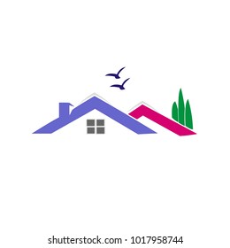 Houses icons set. Real estate.