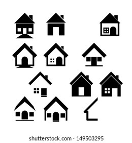 Houses icons set. Real estate