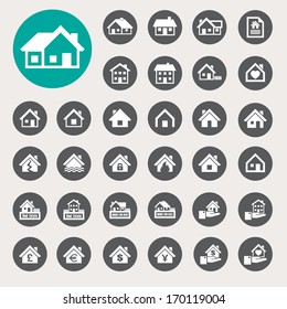 Houses icons set. Real estate. Illustration EPS10