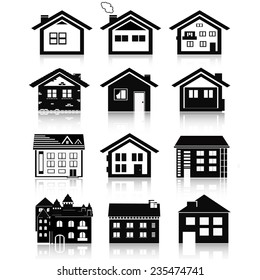 Houses icons set. Real estate