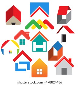 Houses icons set. Real estate. Vector illustration