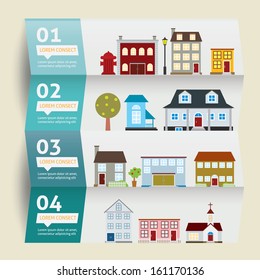 houses icons. vector illustration. Infographic