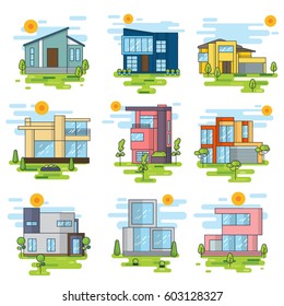 Houses Illustration Vector Set