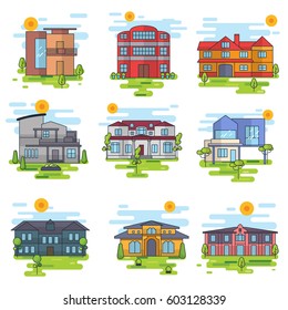 Houses Illustration Vector Set
