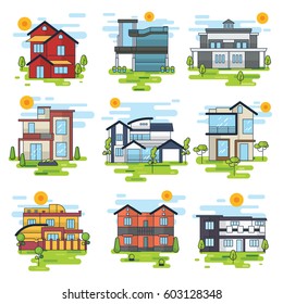 Houses Illustration Vector Set