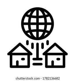 houses internet connection icon vector. houses internet connection sign. isolated contour symbol illustration