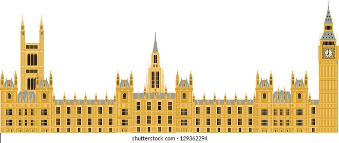 Houses of Parliament in London, vector