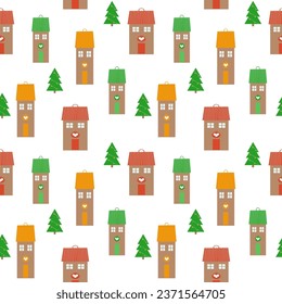 houses pattern, New Year pattern