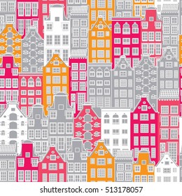 Houses pattern vector background