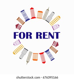 Houses for rent, vector illustration. 