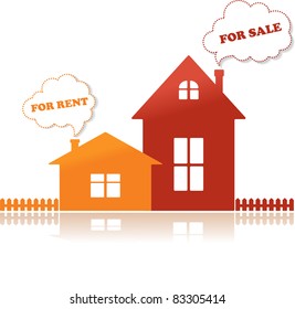 Houses for sale and for rent, vector illustration