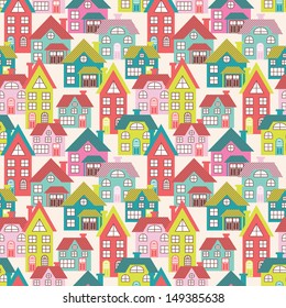 Houses seamless pattern