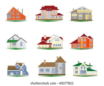 Houses. Set. Vector illustration