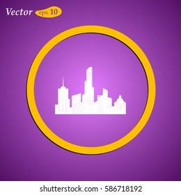 Houses silhouettes vector. Buildings logo.