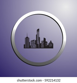 Houses silhouettes vector. Buildings logo.