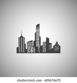 Houses silhouettes vector. Buildings logo.