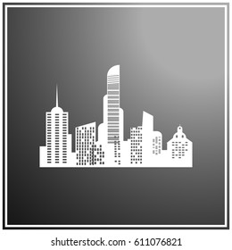 Houses silhouettes vector. Buildings logo.
