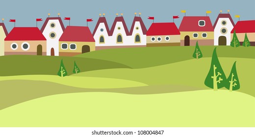 Houses in the spring