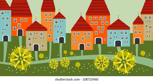 Houses in the summer