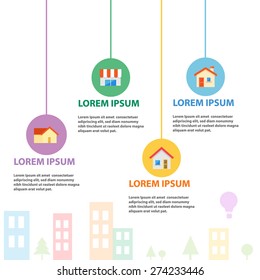 Houses Template, Shop template infographic property