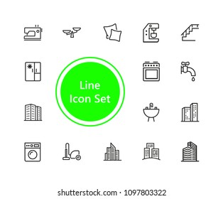 Houses and tools icon set