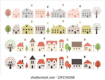 houses and trees 