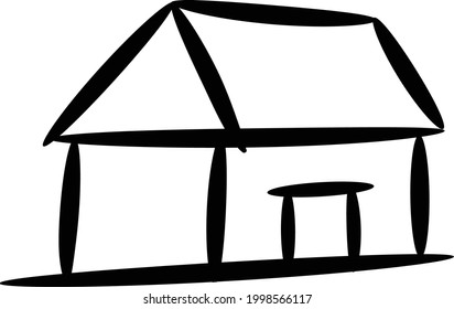 Houses vector hand draw. simple vector