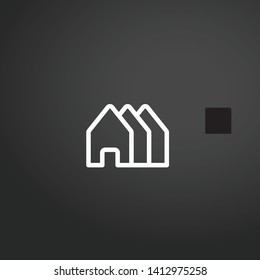 Houses vector icon. Houses concept stroke symbol design. Thin graphic elements vector illustration, outline pattern for your web site design, logo, UI. EPS 10.