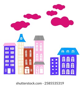 Houses vector illustration for design