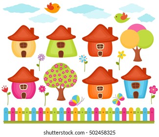 Houses Vector Illustration Set