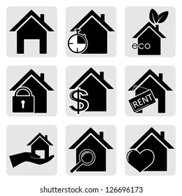 Houses vector web icons set