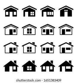 Houses vectors set with black and white. Real estate.