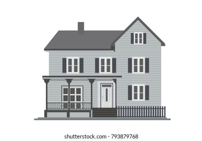 Houses,building,apartment front view vector Illustration with doors and windows