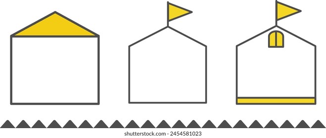 House-shaped text frame, variation set