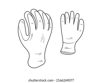 Equipo doméstico, guantes de garrapatas, ilustración y vector