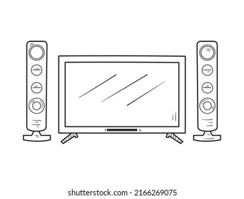 Houseware, Television Doodle, Illustration and vector