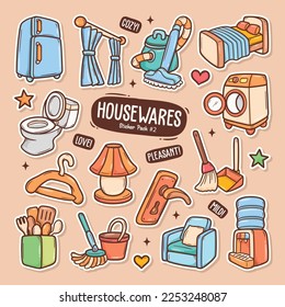 Housewares Cute Doodle Vector Sticker Collection