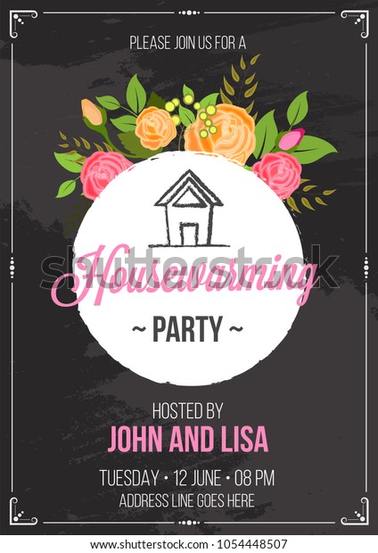 Housewarming party\
invitation card\
design.