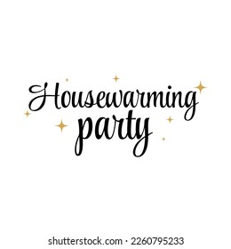 Housewarming party text icon label sign design vector