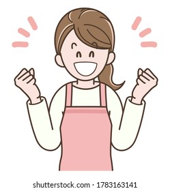 Housewife in an apron to be pleased