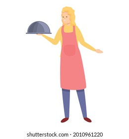 Housewife Cook Icon Cartoon Vector. Mom Kitchen. Food Dinner