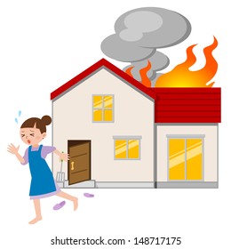 Housewife to escape from fire