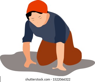 Housewife, illustration, vector on white background.