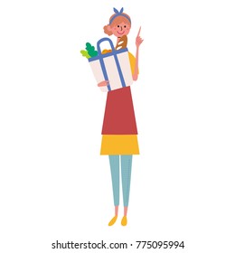 Housewife illustration whole body