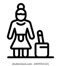 Housewife stereotype icon outline vector. Gender prejudice. Human rights abuse