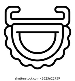Ícone de avental têxtil de dona de casa. Contorno Housewives ícone de vetor de avental têxtil para web design isolado no fundo branco