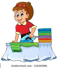 Housewife topic image 1 - eps10 vector illustration.