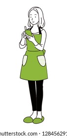 A housewife using a smartphone.