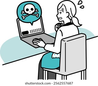 A housewife using a webcam.